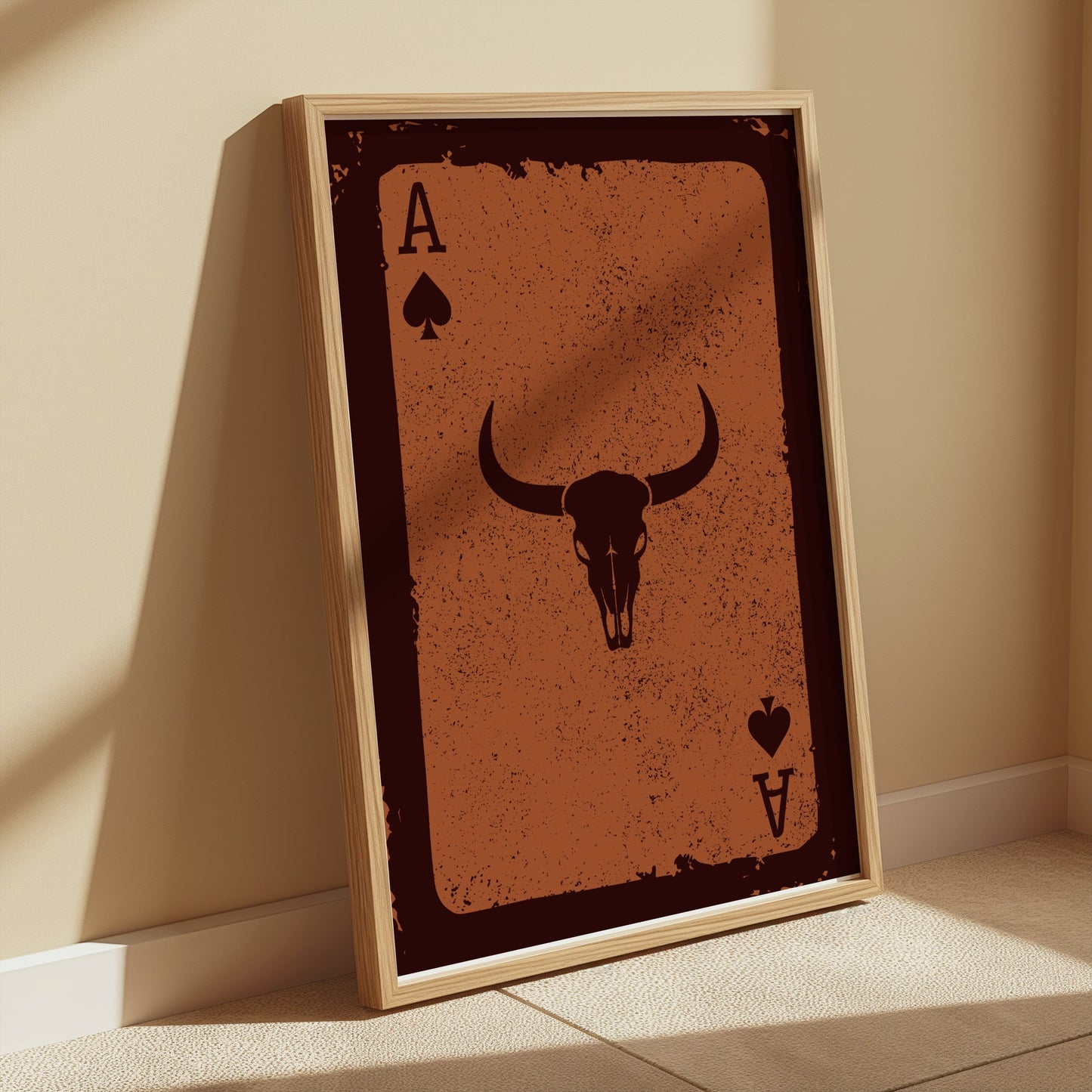 Premium Poster of Ace of Spades Bull Skull Vintage Western Art Posters