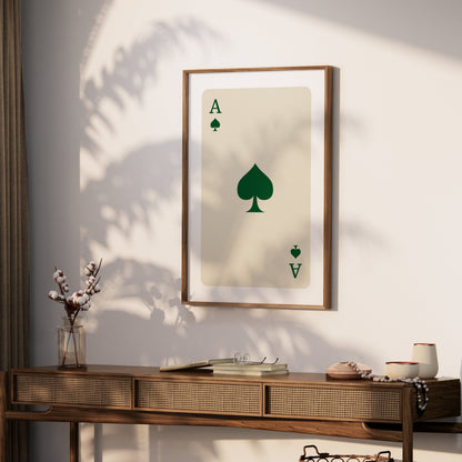 Premium Poster of Ace of Spades Classic Card Design Art Posters
