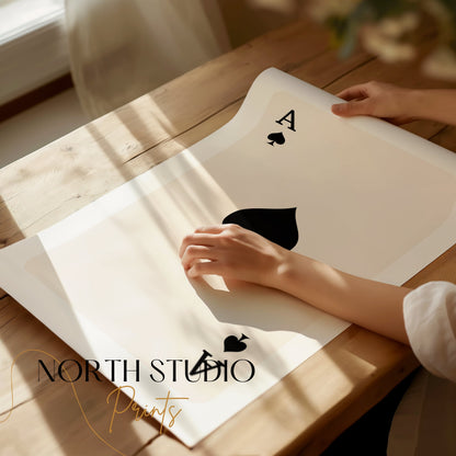 Premium Poster of Ace of Spades Classic Playing Card Art Posters