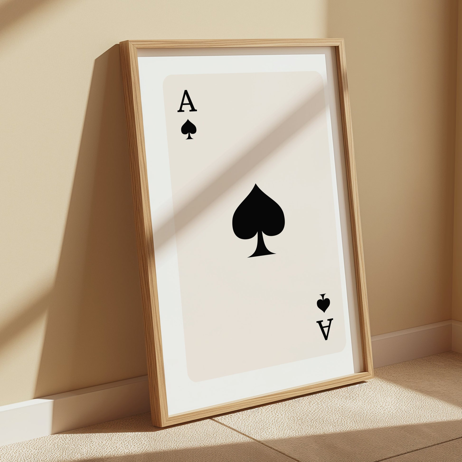 Premium Poster of Ace of Spades Classic Playing Card Art Posters