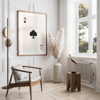 Premium Poster of Ace of Spades Classic Playing Card Art Posters