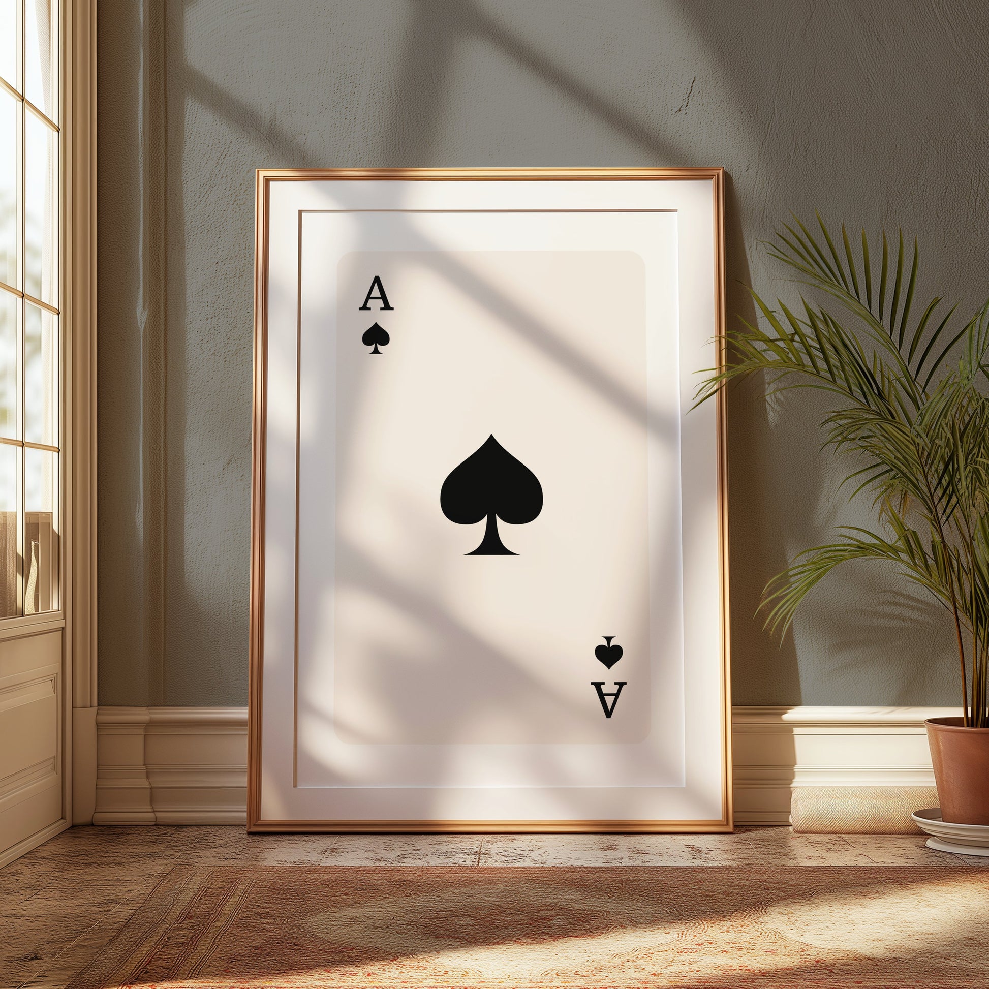 Premium Poster of Ace of Spades Classic Playing Card Art Posters