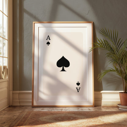 Premium Poster of Ace of Spades Classic Playing Card Art Posters