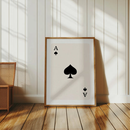 Premium Poster of Ace of Spades Classic Playing Card Art Posters