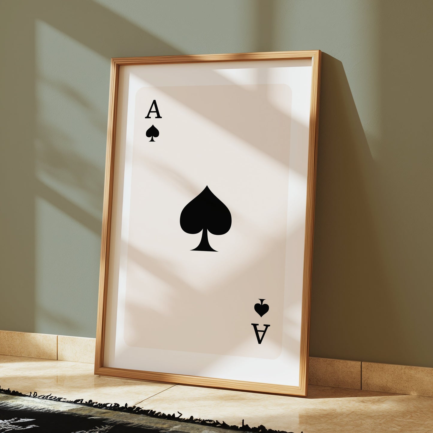 Premium Poster of Ace of Spades Classic Playing Card Art Posters