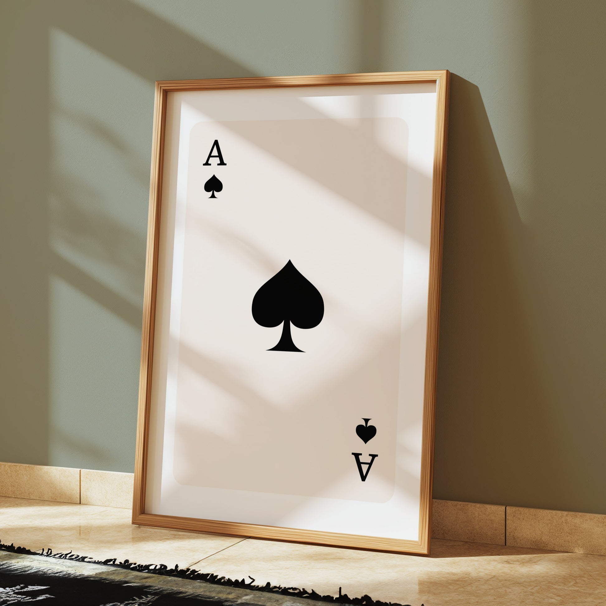 Premium Poster of Ace of Spades Classic Playing Card Art Posters