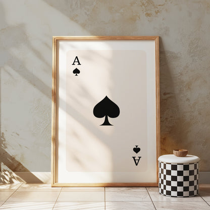 Premium Poster of Ace of Spades Classic Playing Card Art Posters