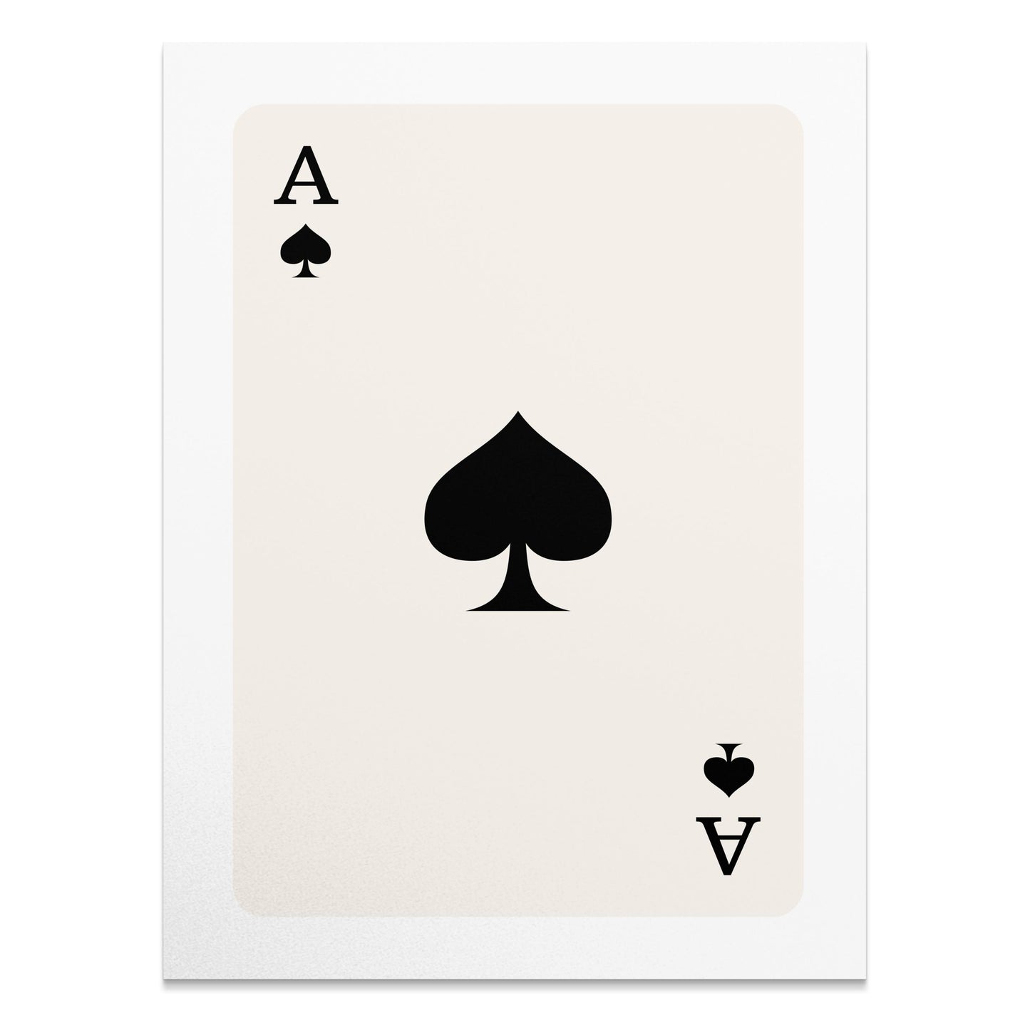 Premium Poster of Ace of Spades Classic Playing Card Art Posters