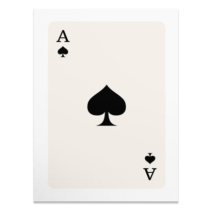Premium Poster of Ace of Spades Classic Playing Card Art Posters