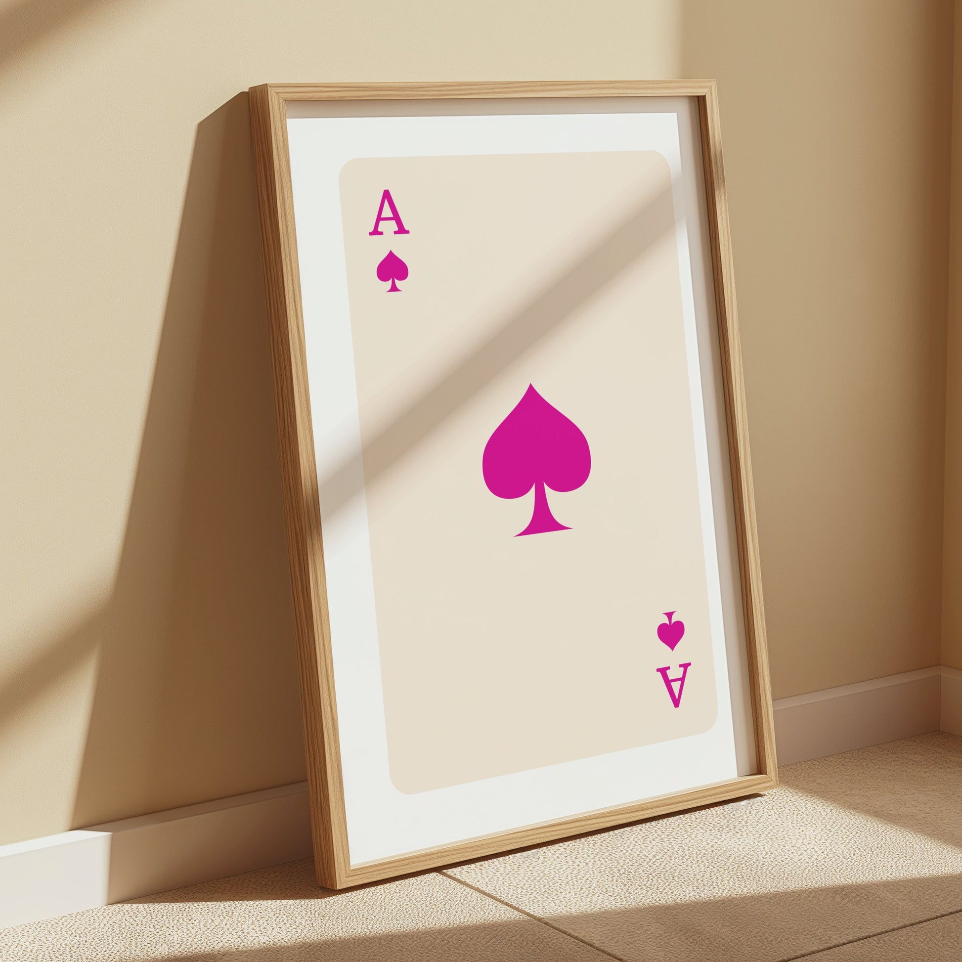 Premium Poster of Ace of Spades Pink Minimalist Illustration Posters