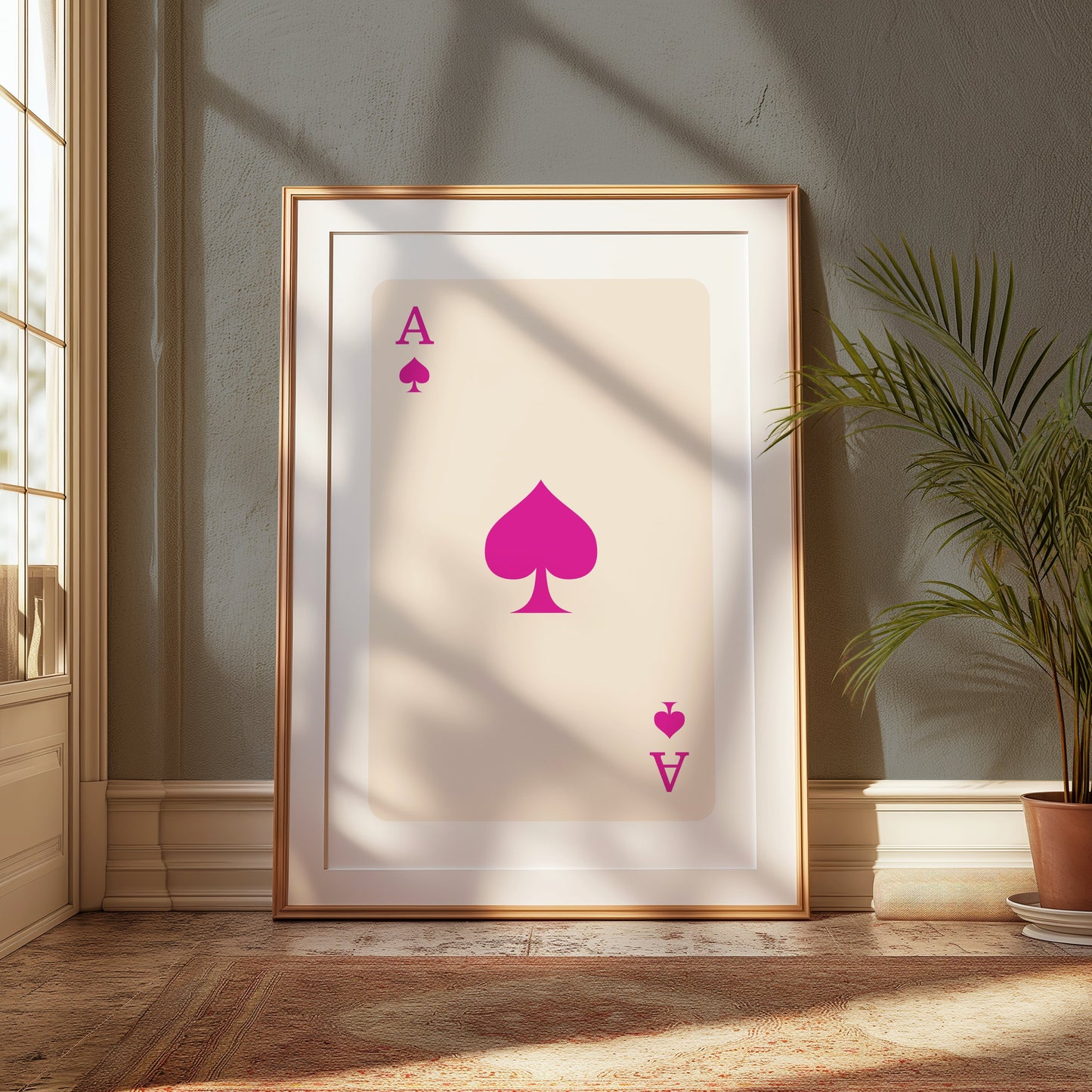 Premium Poster of Ace of Spades Pink Minimalist Illustration Posters
