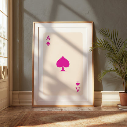 Premium Poster of Ace of Spades Pink Minimalist Illustration Posters