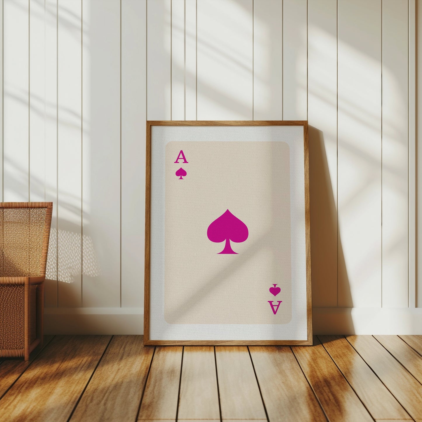 Premium Poster of Ace of Spades Pink Minimalist Illustration Posters