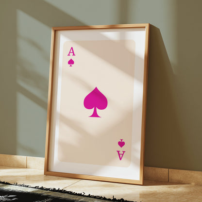Premium Poster of Ace of Spades Pink Minimalist Illustration Posters