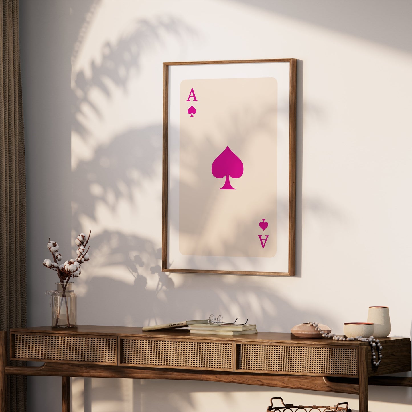 Premium Poster of Ace of Spades Pink Minimalist Illustration Posters