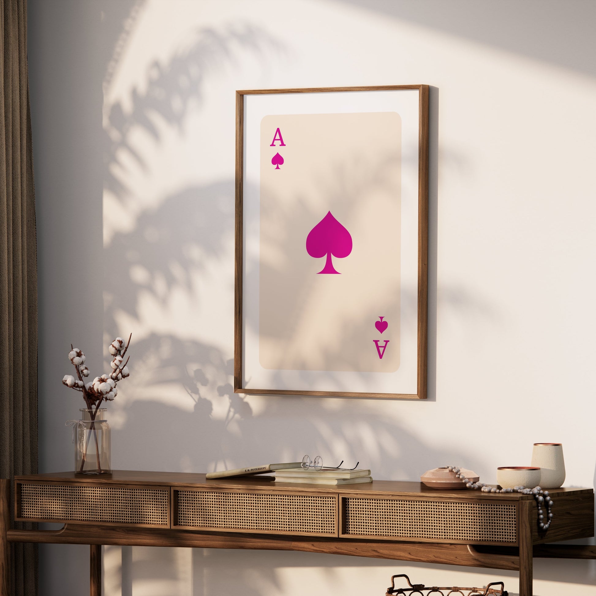 Premium Poster of Ace of Spades Pink Minimalist Illustration Posters