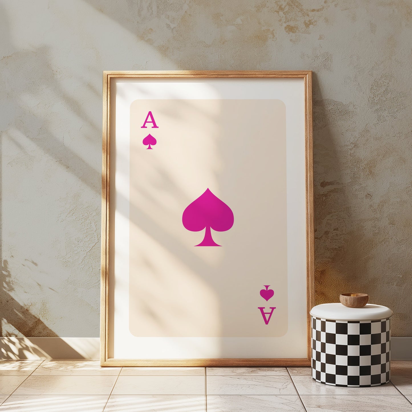 Premium Poster of Ace of Spades Pink Minimalist Illustration Posters