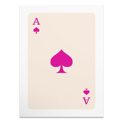 Premium Poster of Ace of Spades Pink Minimalist Illustration Posters