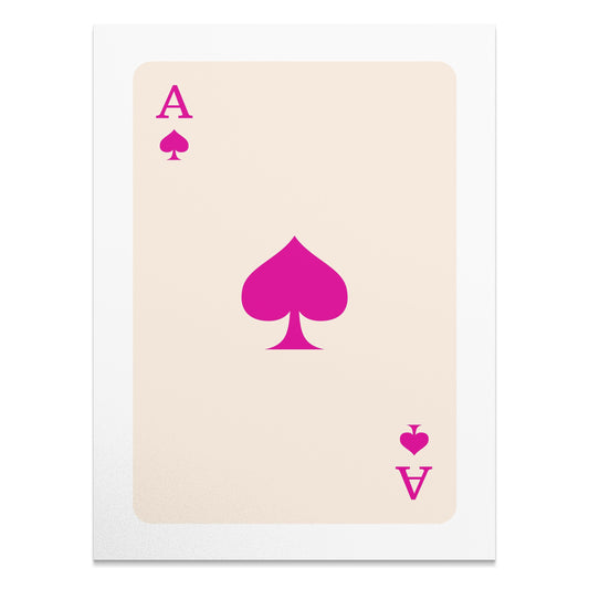 Premium Poster of Ace of Spades Pink Minimalist Illustration Posters