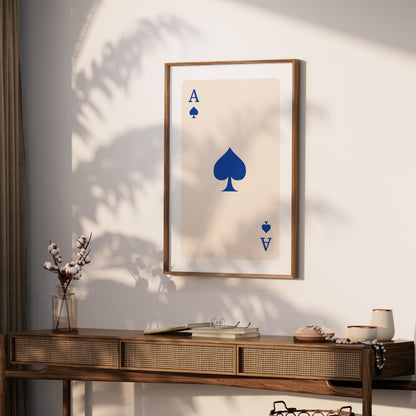 Premium Poster of Ace of Spades Playing Card Poster Art Print Posters