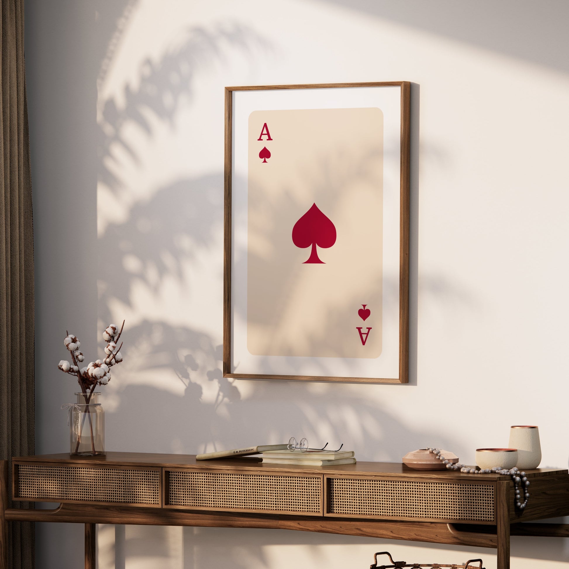 Premium Poster of Ace of Spades Red Playing Card Wall Decor Posters
