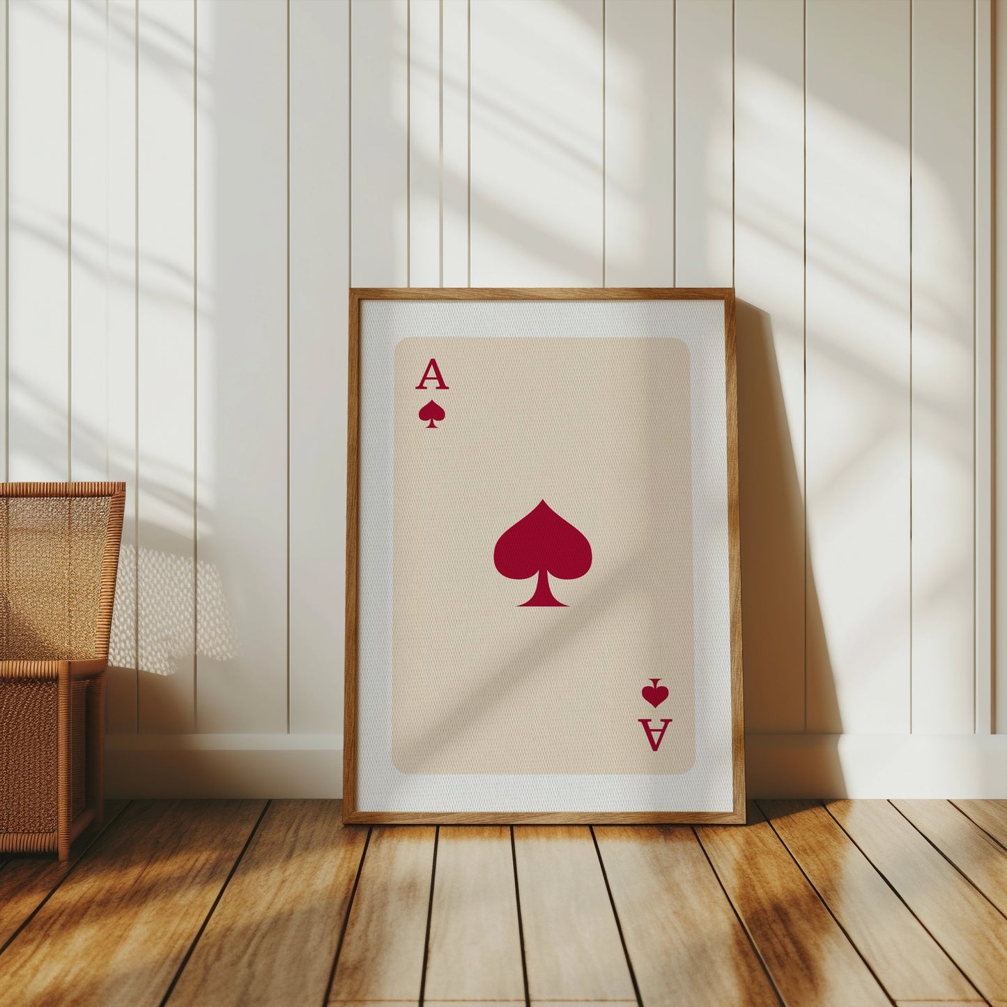 Premium Poster of Ace of Spades Red Playing Card Wall Decor Posters