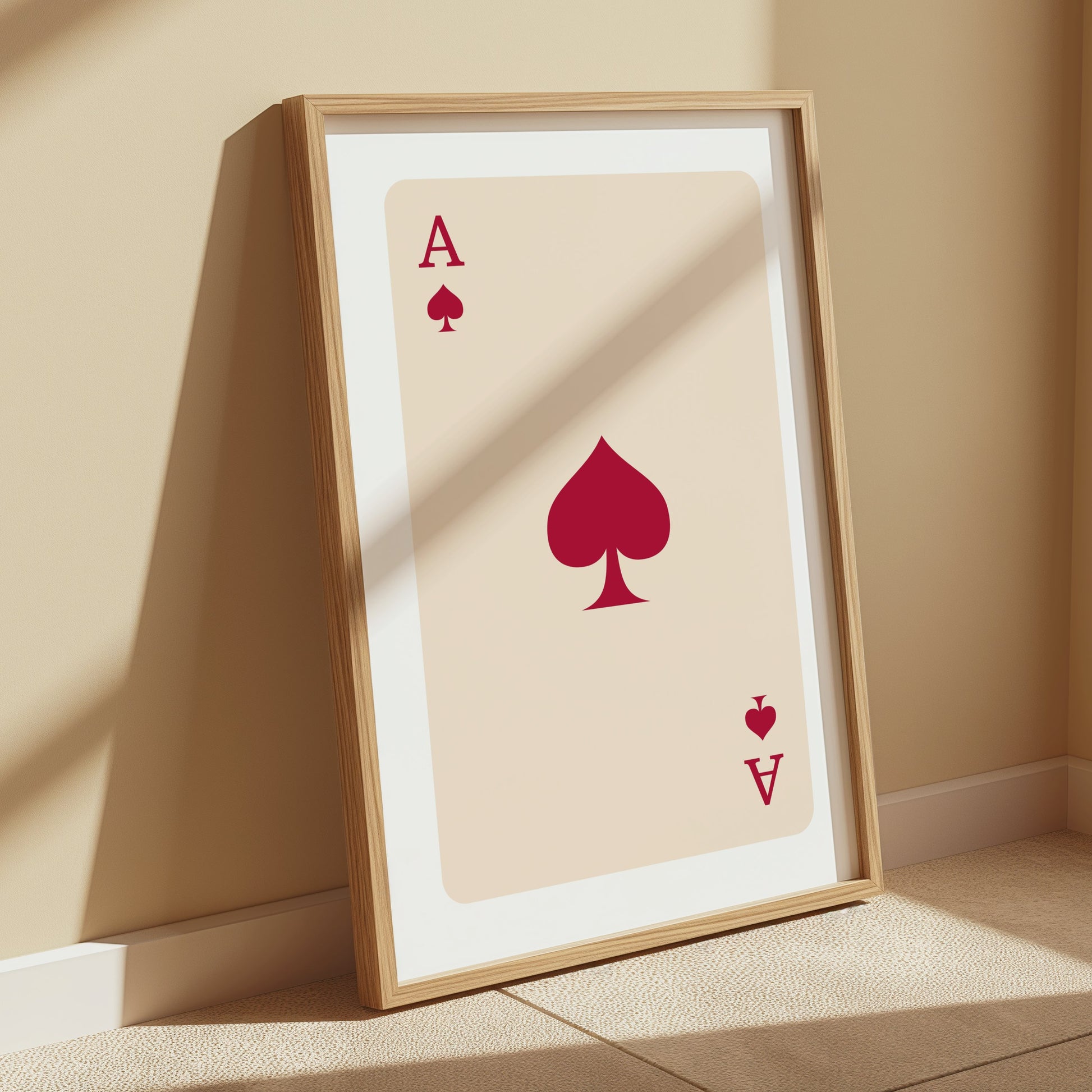 Premium Poster of Ace of Spades Red Playing Card Wall Decor Posters