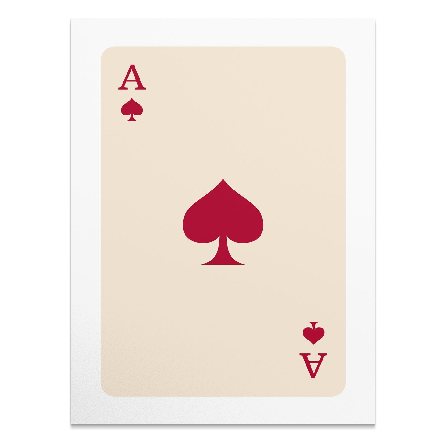 Premium Poster of Ace of Spades Red Playing Card Wall Decor Posters