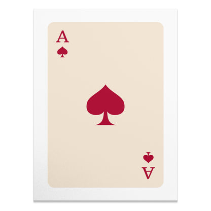 Premium Poster of Ace of Spades Red Playing Card Wall Decor Posters