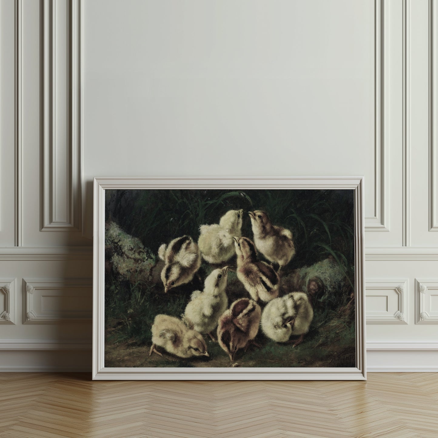 Premium Poster of Adorable Baby Chicks Gathered in Nature Posters