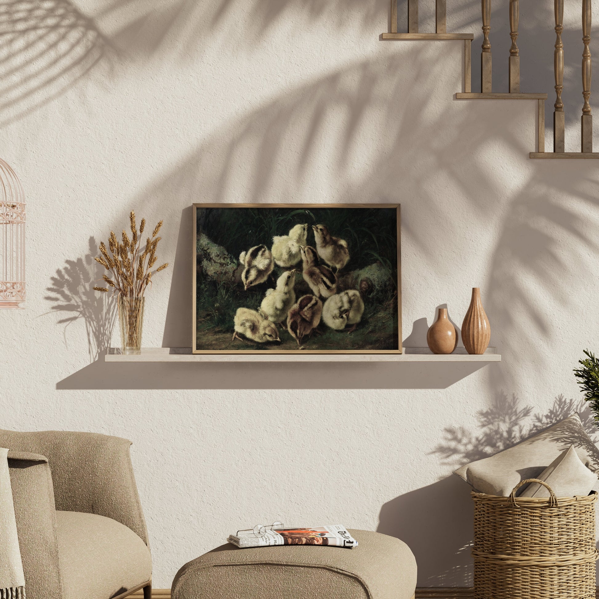 Premium Poster of Adorable Baby Chicks Gathered in Nature Posters