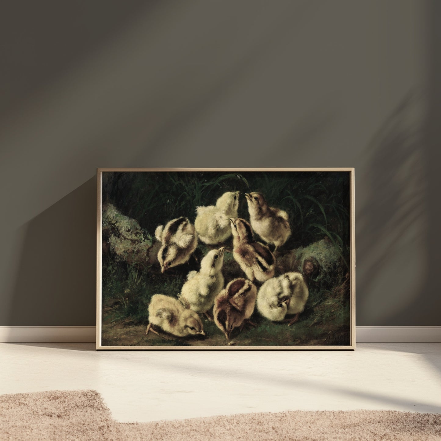 Premium Poster of Adorable Baby Chicks Gathered in Nature Posters