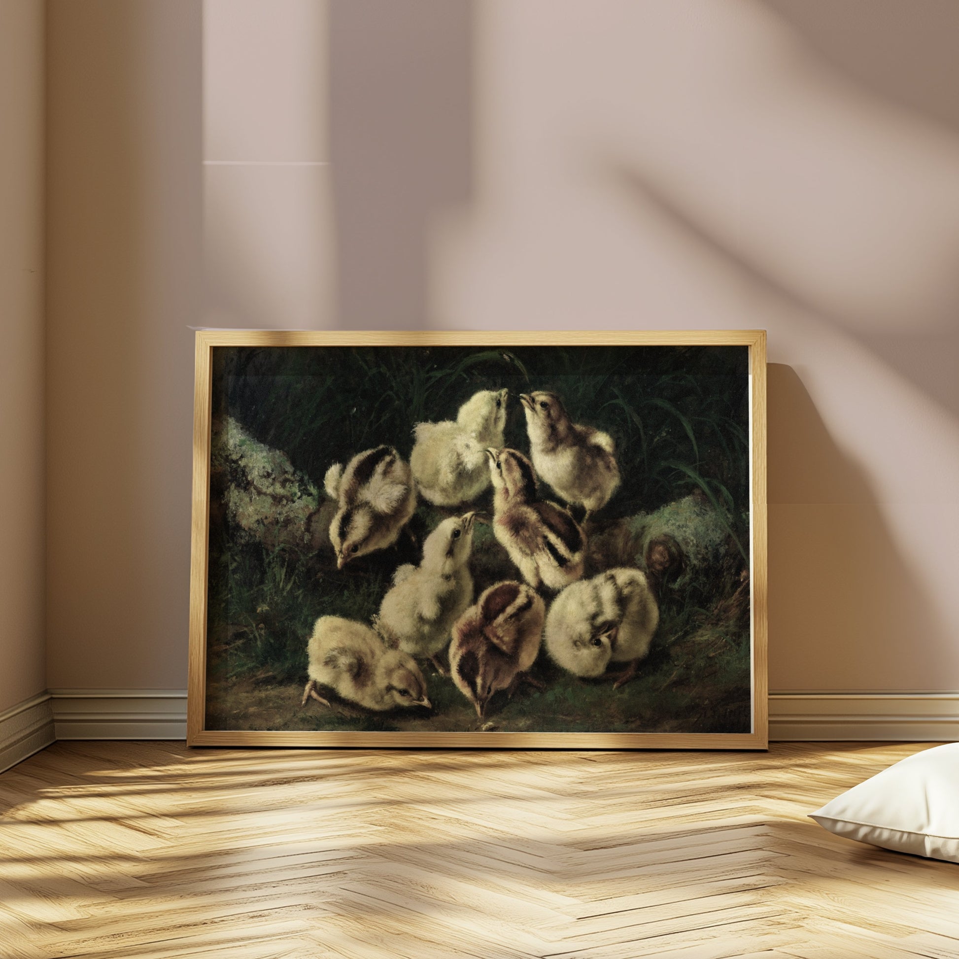 Premium Poster of Adorable Baby Chicks Gathered in Nature Posters