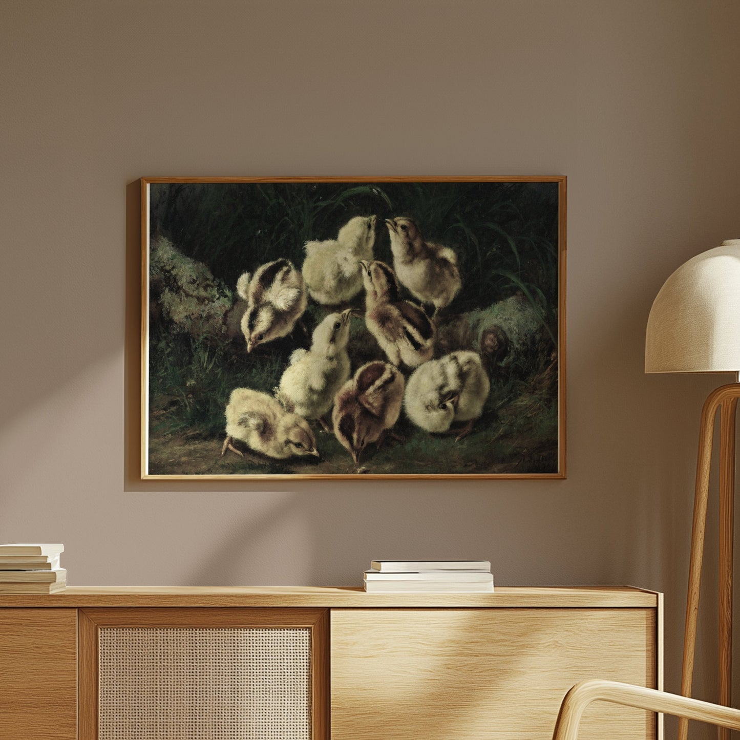 Premium Poster of Adorable Baby Chicks Gathered in Nature Posters