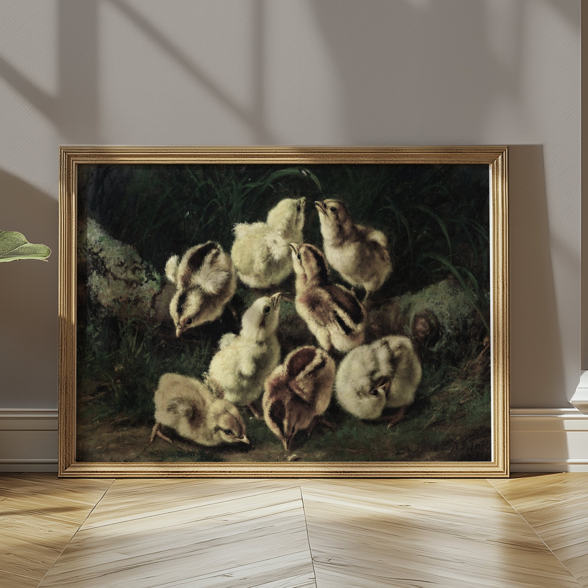 Premium Poster of Adorable Baby Chicks Gathered in Nature Posters