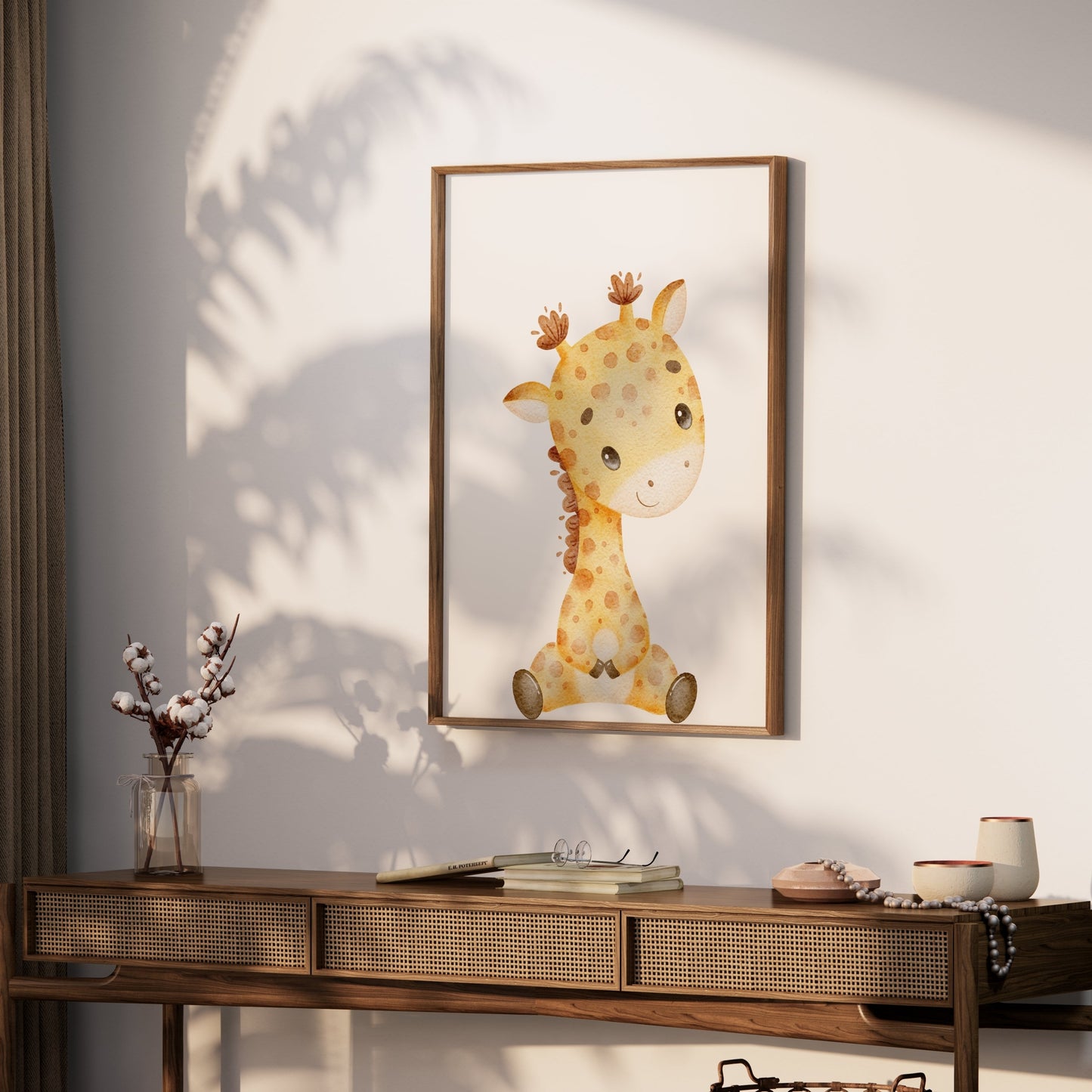 Premium Poster of Adorable Baby Giraffe Illustration Posters