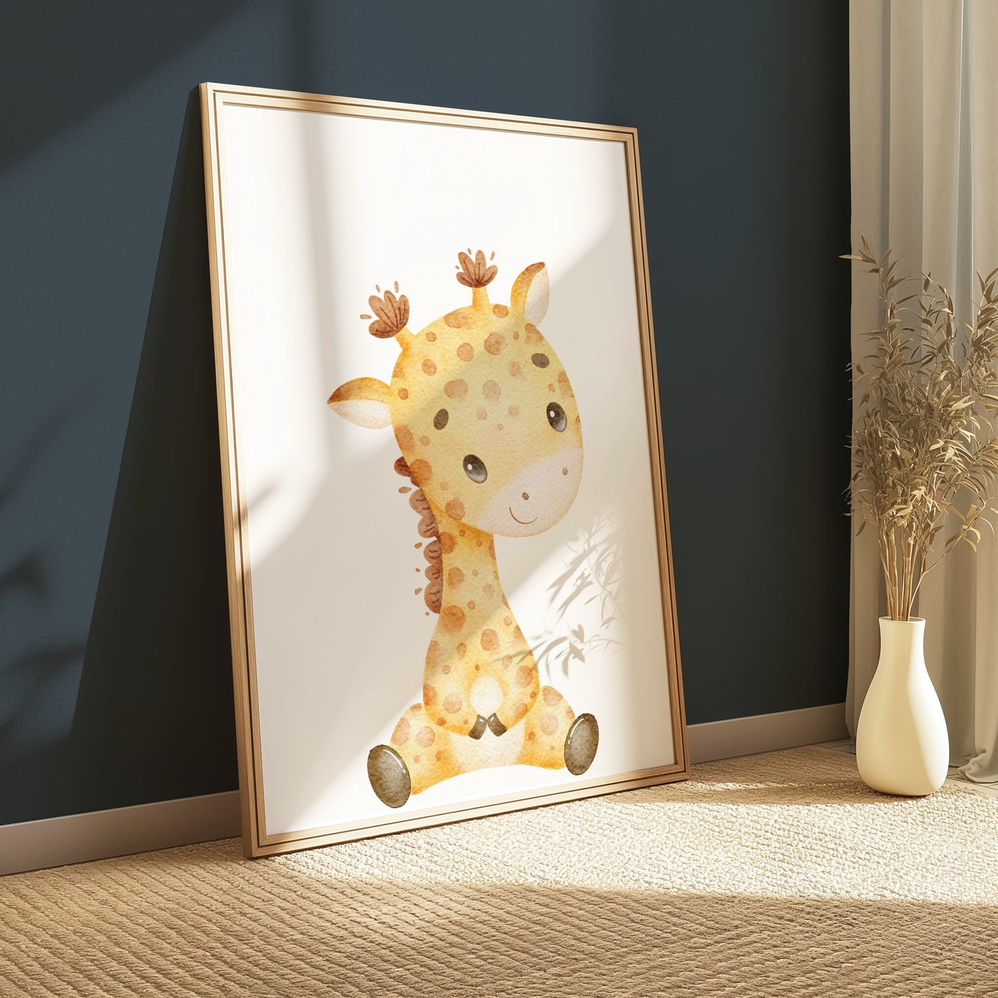 Premium Poster of Adorable Baby Giraffe Illustration Posters