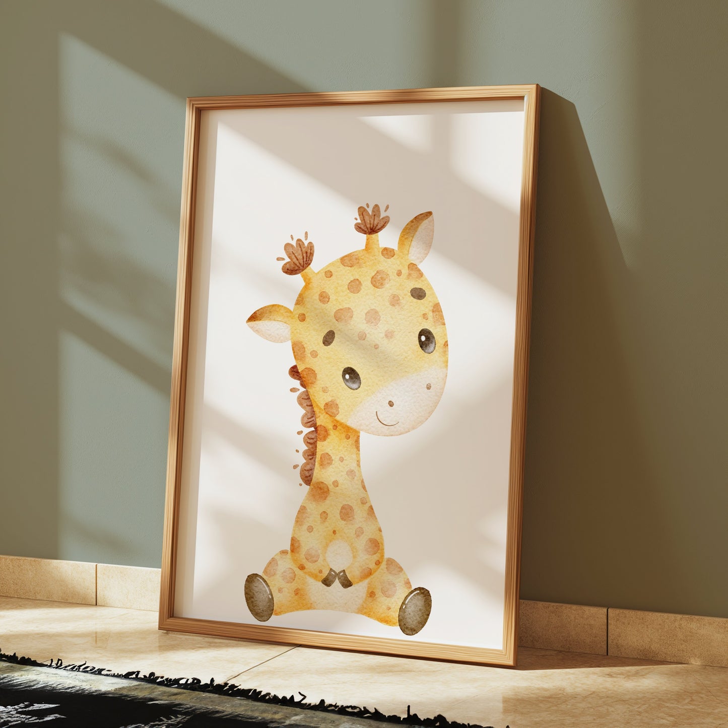 Premium Poster of Adorable Baby Giraffe Illustration Posters