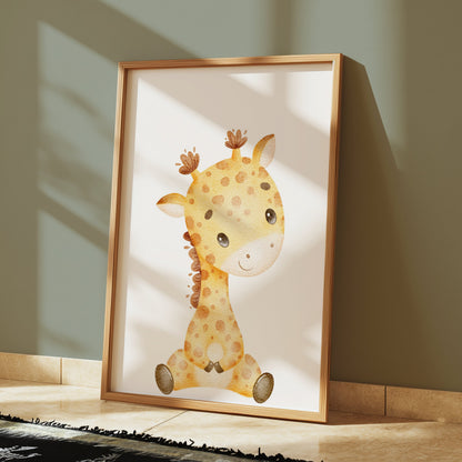 Premium Poster of Adorable Baby Giraffe Illustration Posters