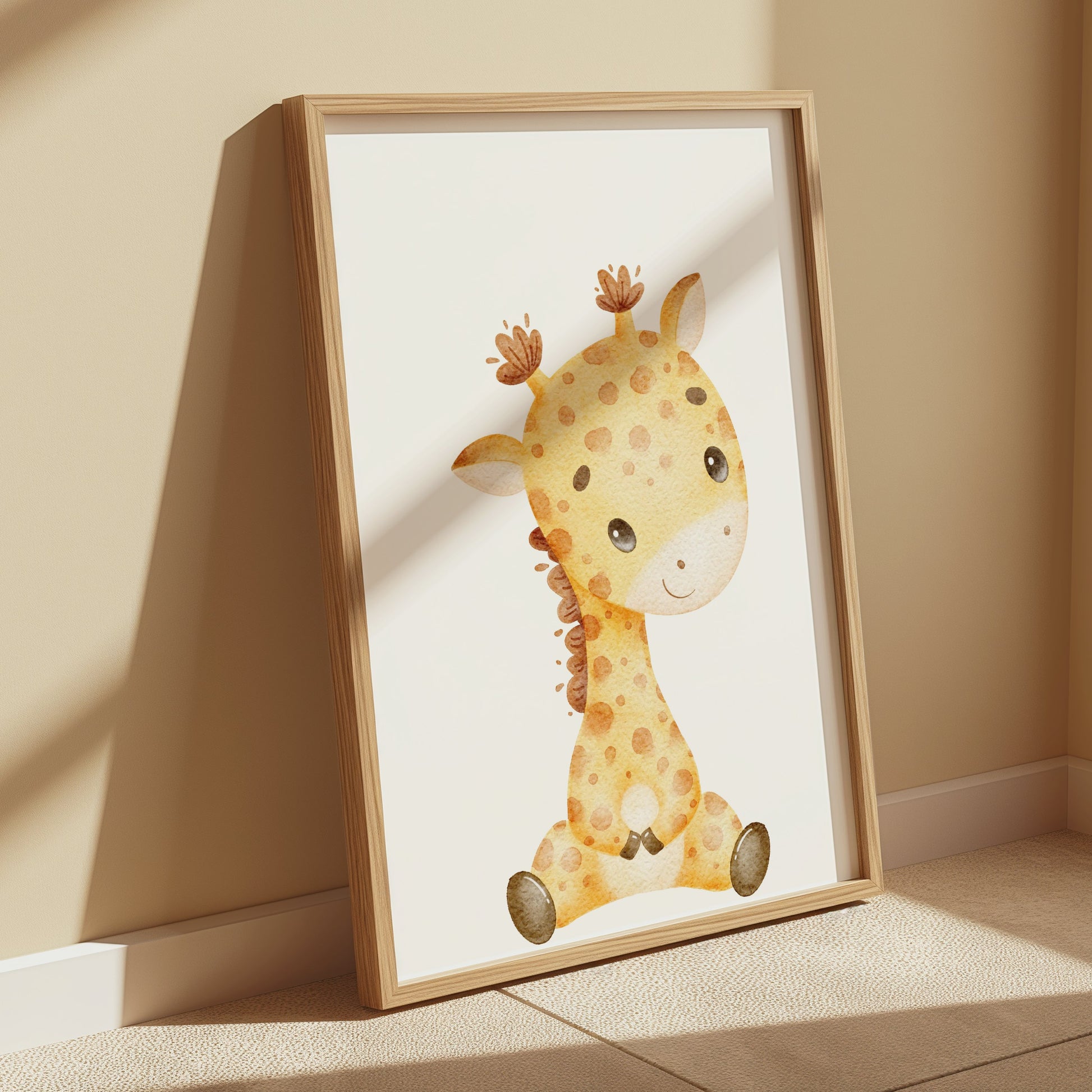 Premium Poster of Adorable Baby Giraffe Illustration Posters