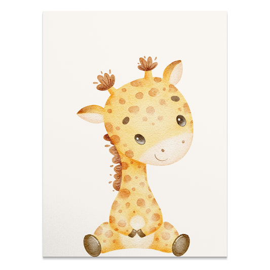 Premium Poster of Adorable Baby Giraffe Illustration Posters