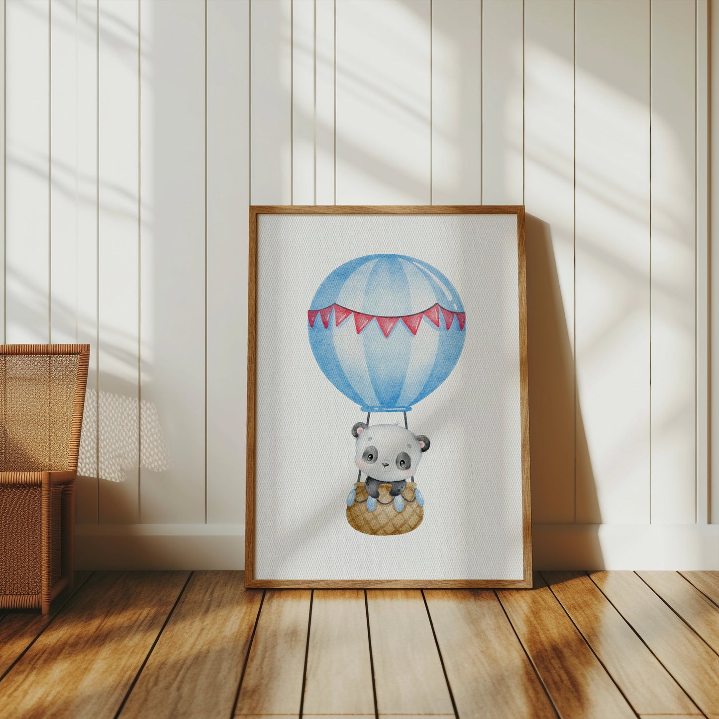 Premium Poster of Adorable Baby Panda in Hot Air Balloon Posters
