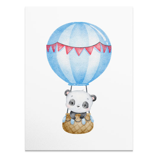 Premium Poster of Adorable Baby Panda in Hot Air Balloon Posters