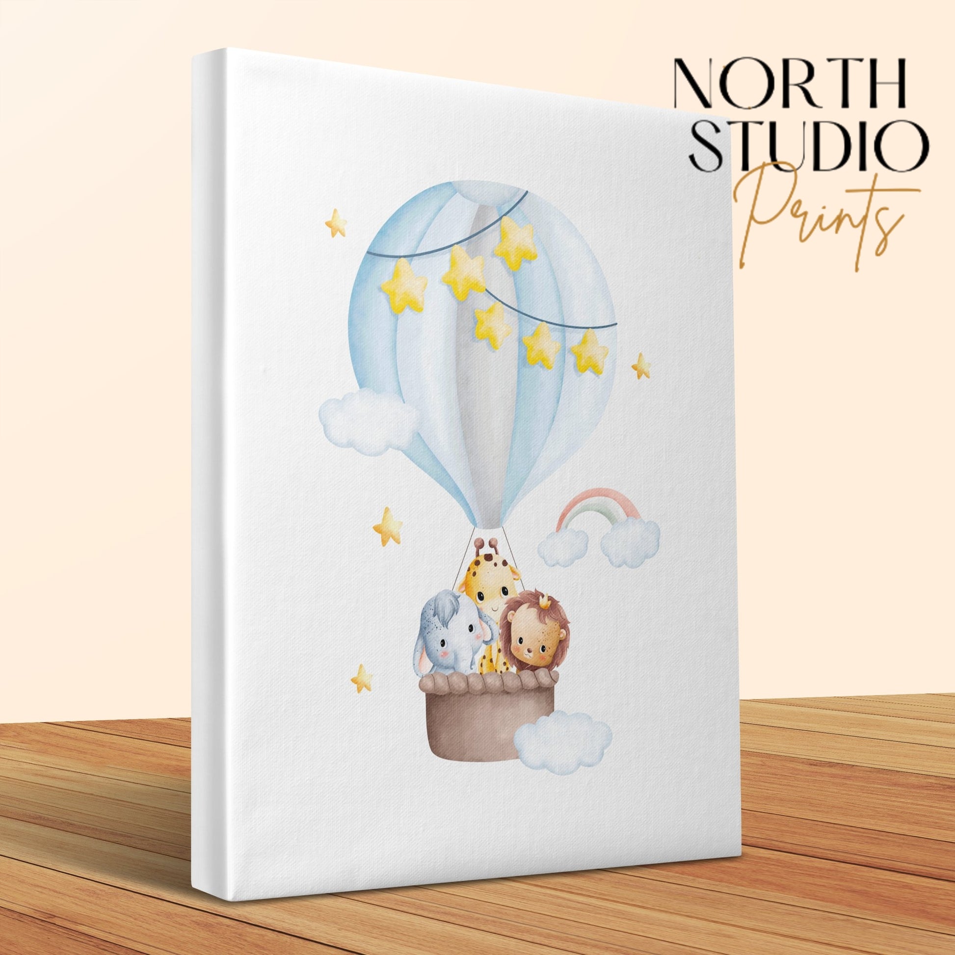 Premium Poster of Adorable Balloon Adventure Nursery Wall Art Canvas Wraps
