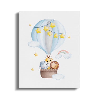 Premium Poster of Adorable Balloon Adventure Nursery Wall Art Canvas Wraps