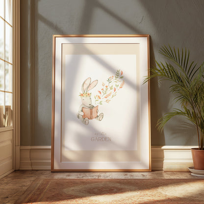 Premium Poster of Adorable Bunny Reading My Little Garden Posters
