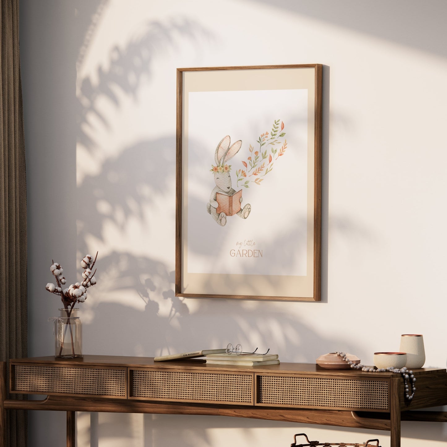 Premium Poster of Adorable Bunny Reading My Little Garden Posters