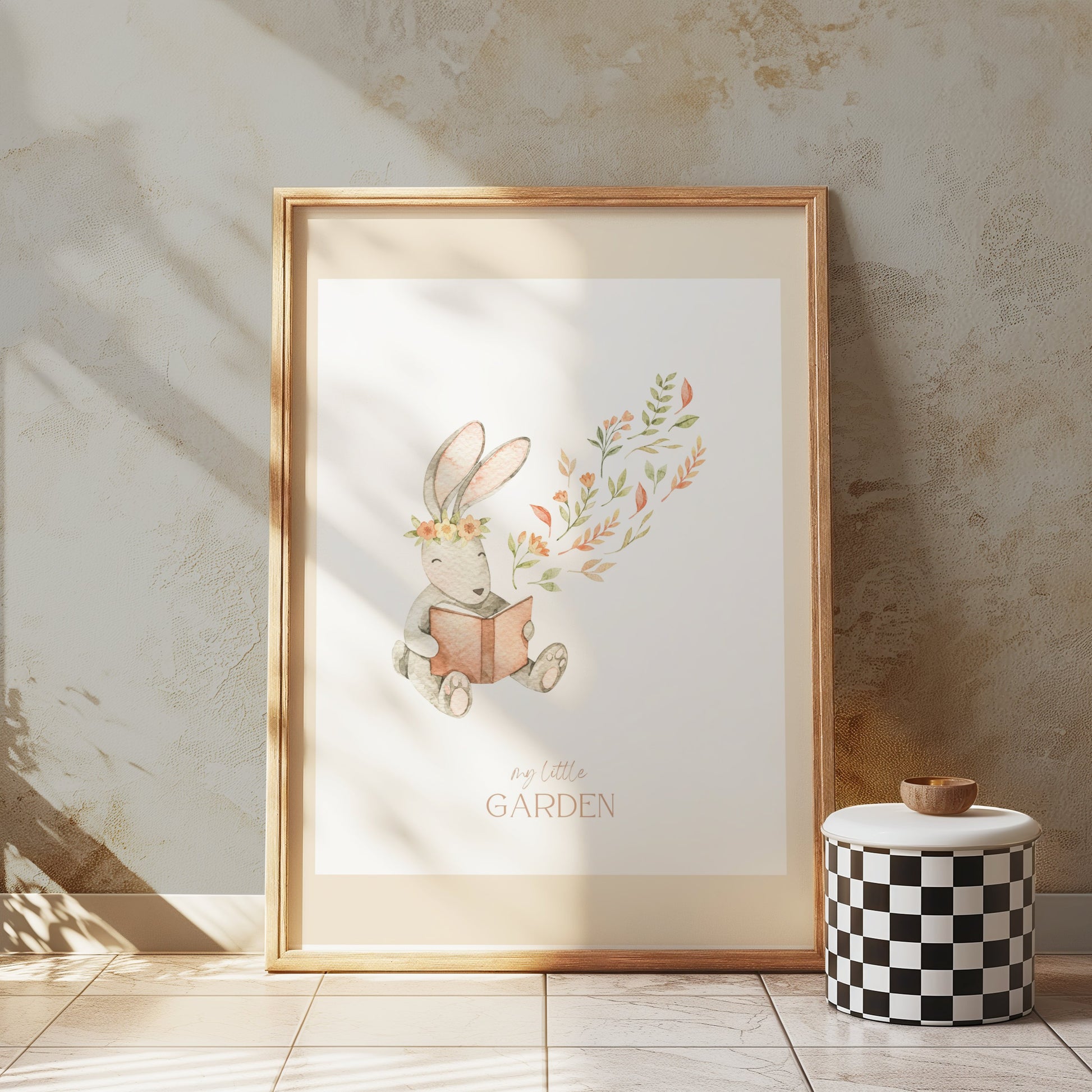 Premium Poster of Adorable Bunny Reading My Little Garden Posters