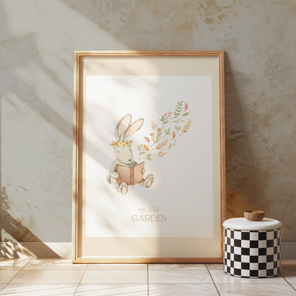 Premium Poster of Adorable Bunny Reading My Little Garden Posters