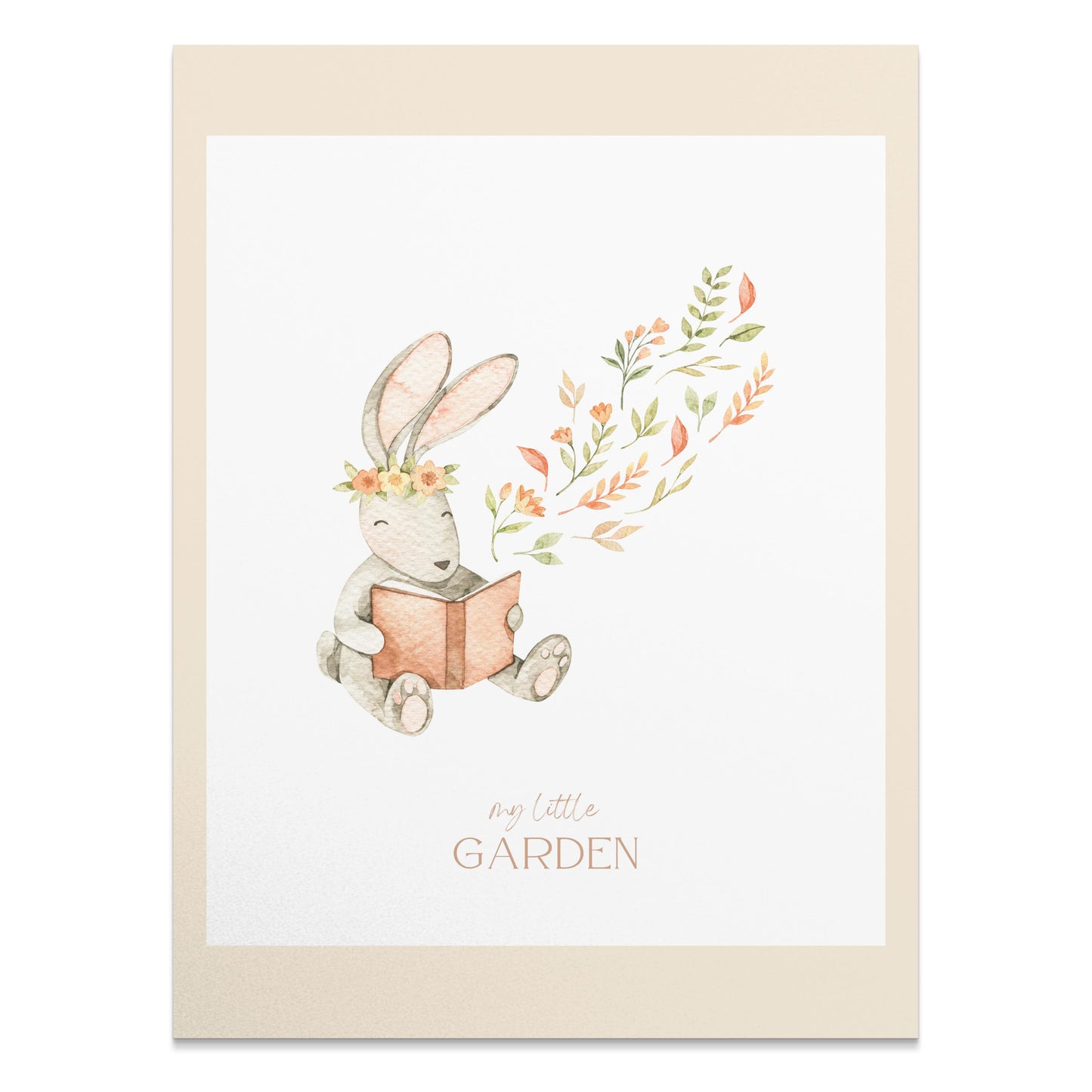 Premium Poster of Adorable Bunny Reading My Little Garden Posters